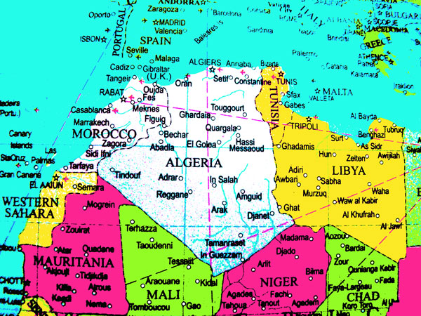 Algeria Political Map, map Algeria