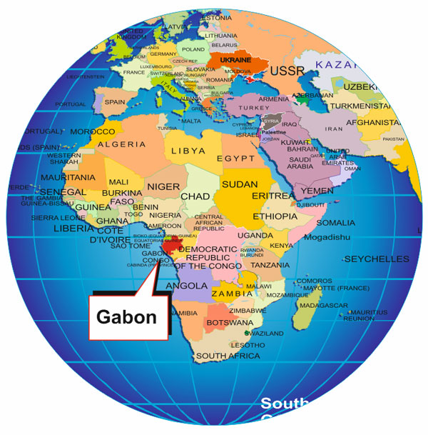 Where is Gabon on the globe