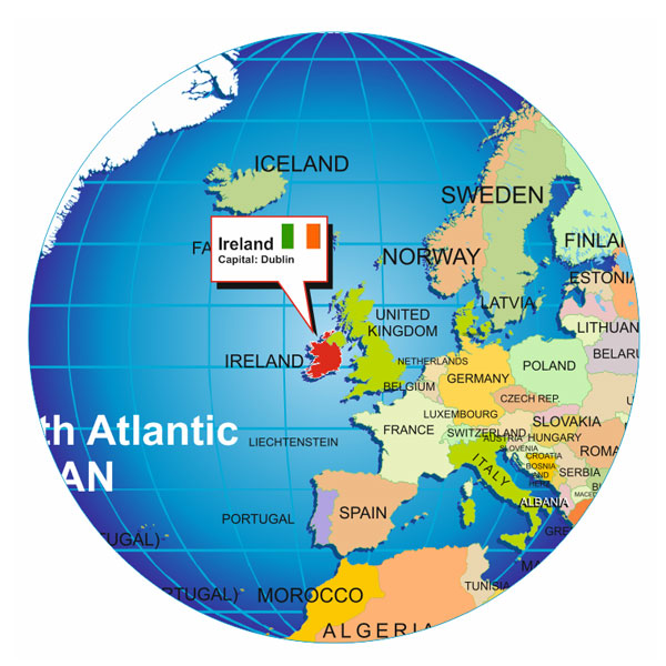 Where is Ireland location map