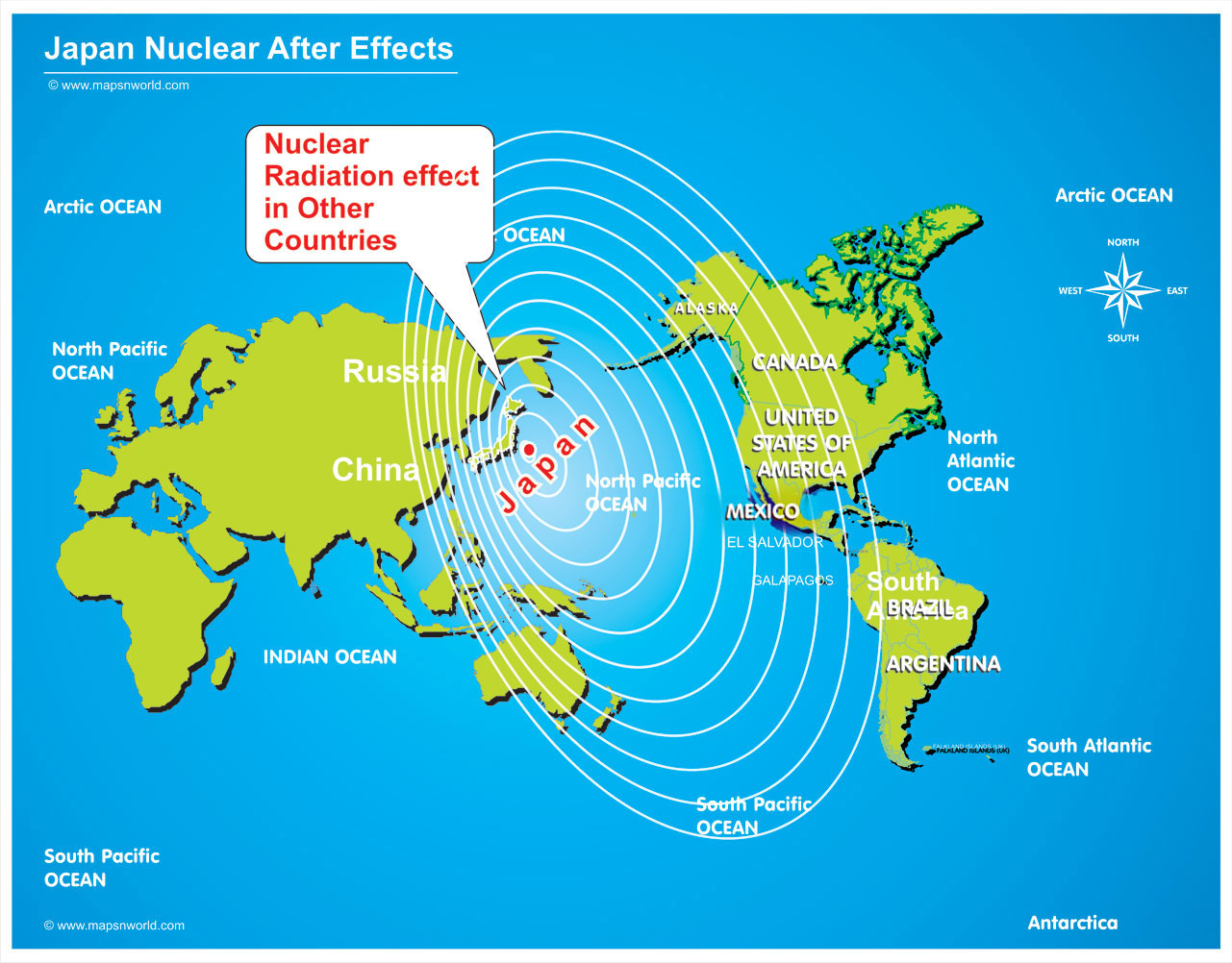 Japan's Nuclear Radiation Effected Countries 2011