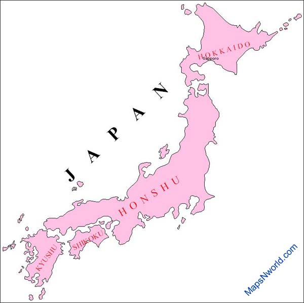 Outline map of japan