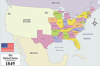 USA History Map from 1849