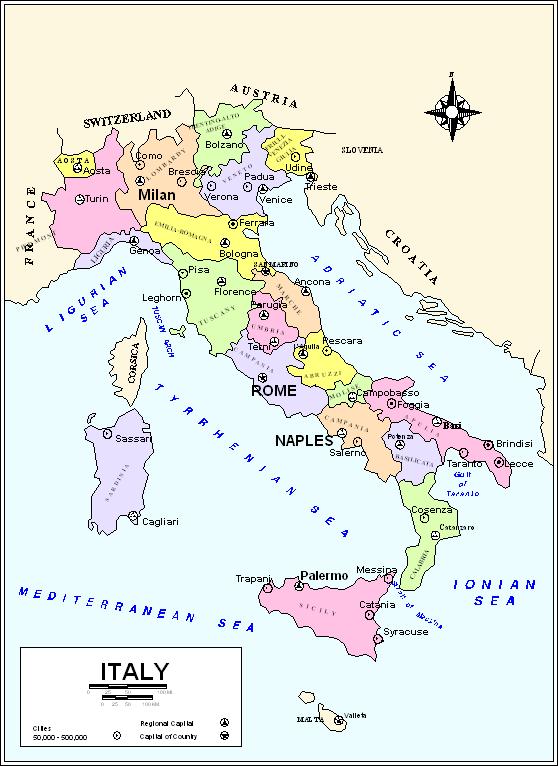 Italy Political map