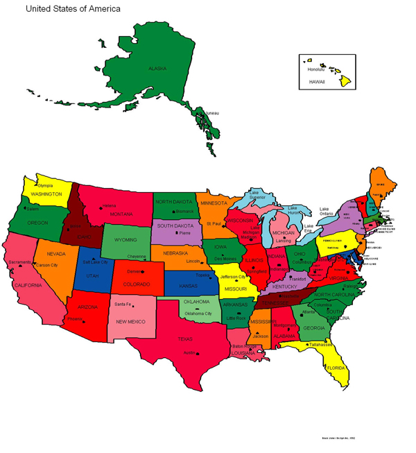 America Political Map, map America