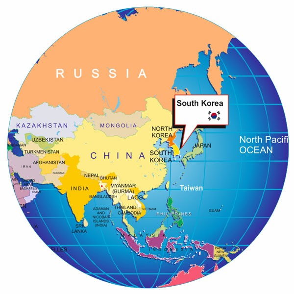 South Korea To India Map Wgere Is South Korea