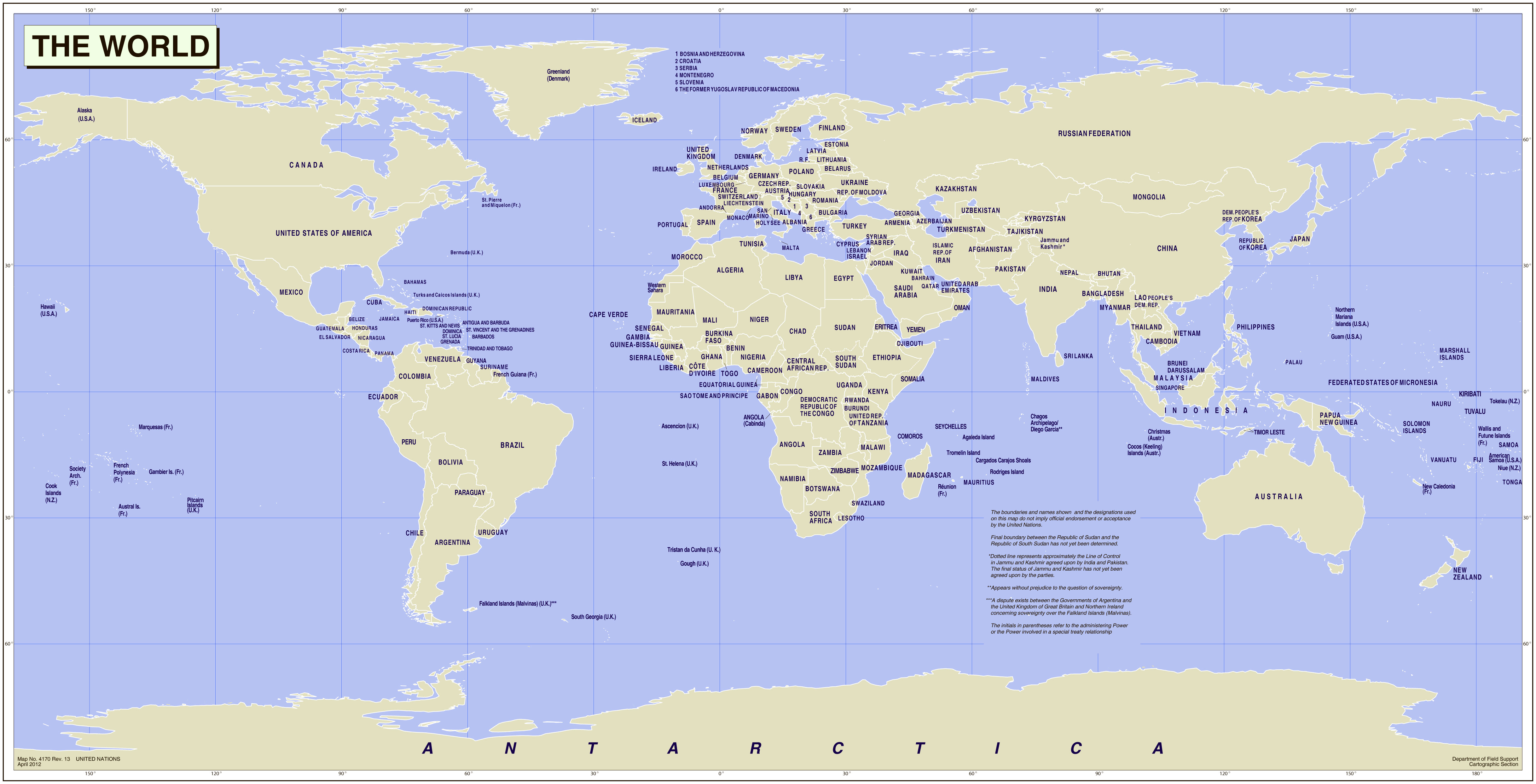 the World Map big, large size
