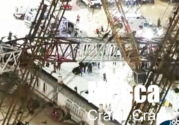 Top view of crane crash