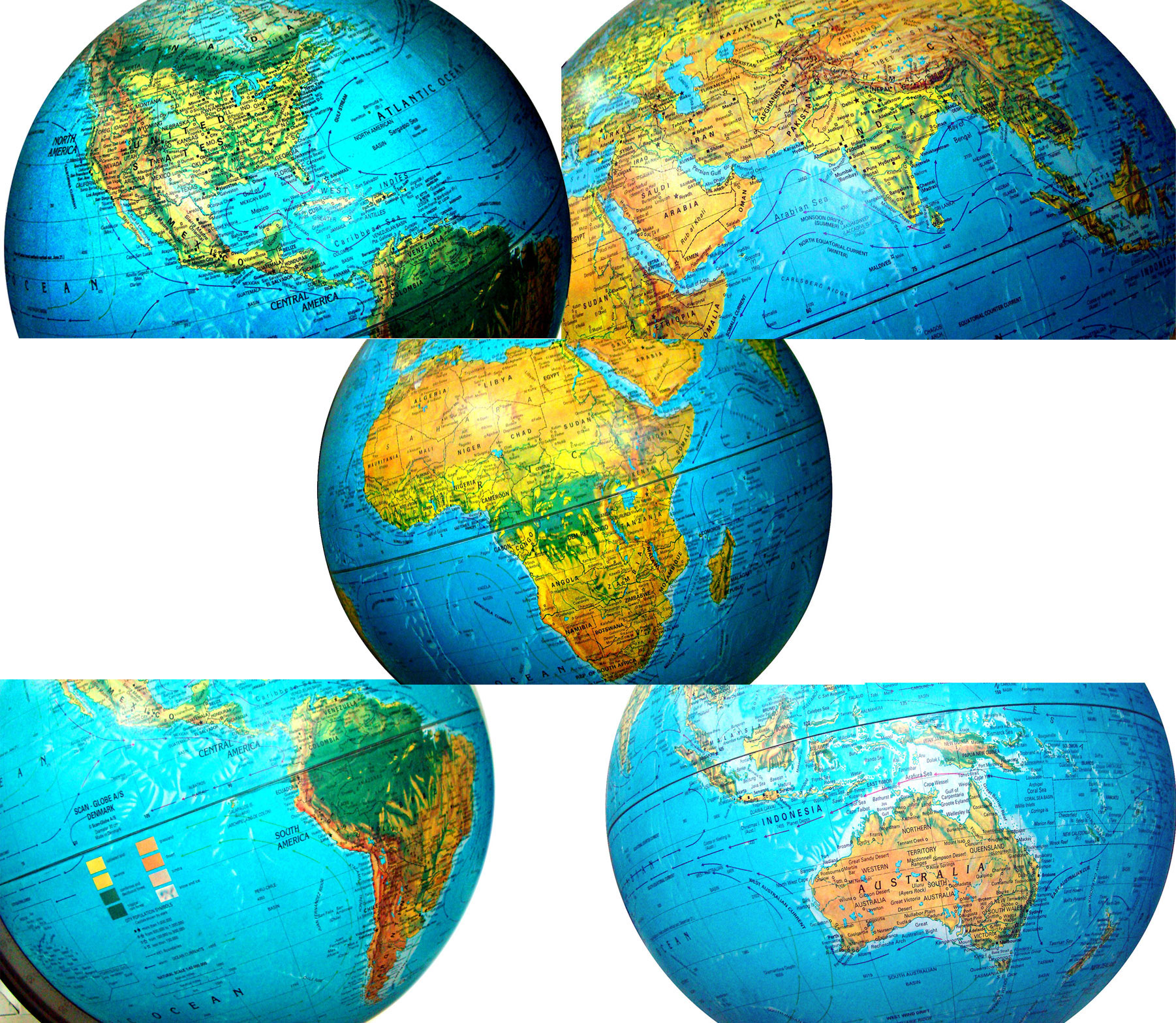 globe of continents