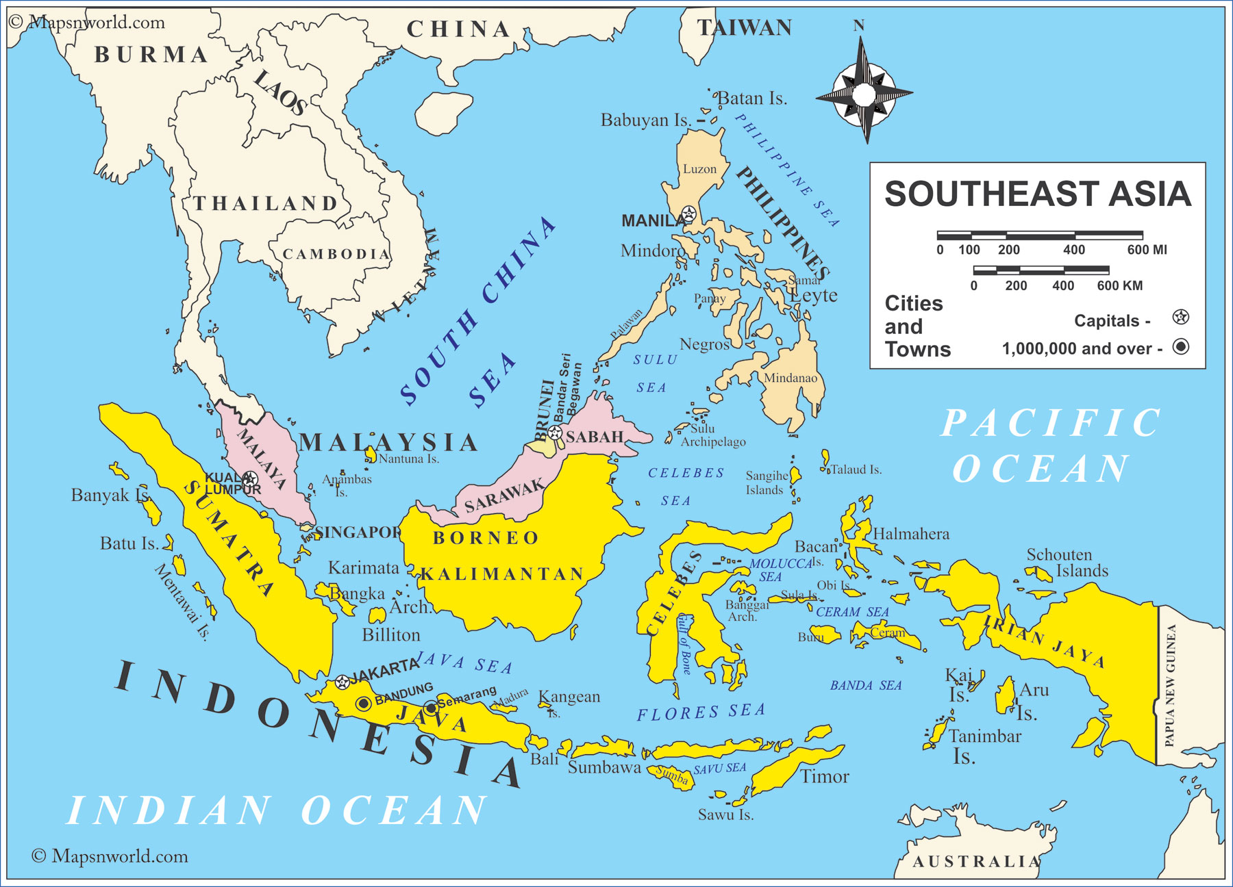 South East Asia  map  Enlarge view southeast asia  big size map 