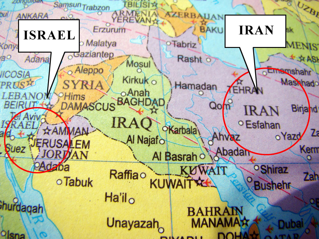 Israel and Iran map