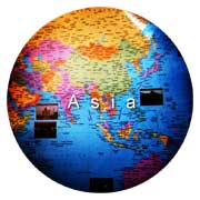Globe with Asia