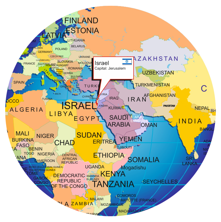 Where Is Israel On A Map Of The World - Vitia Jillayne