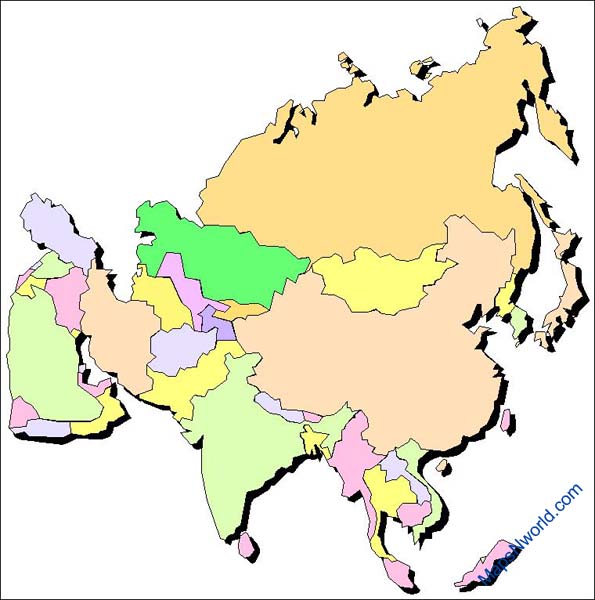 Asia outline map