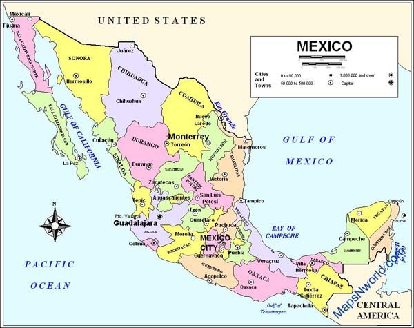 mexico political map