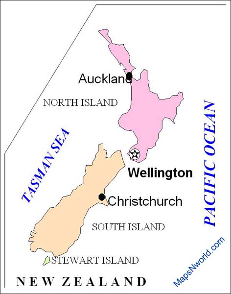 New Zealand political map 