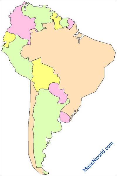 Outlne Map of South America 