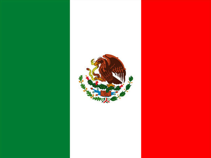 Mexico flag, tri color flag of mexico, green white and  orange with eagle eating snake