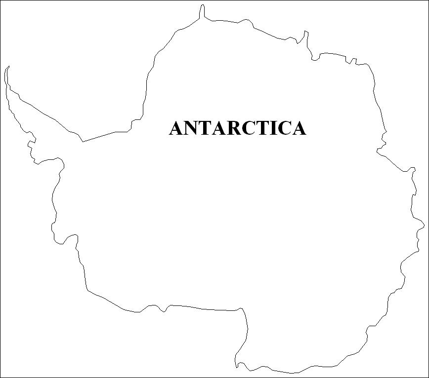 Antarctic Region Outline Map