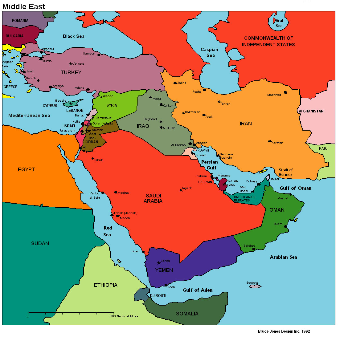 political map United Arab Emerates
