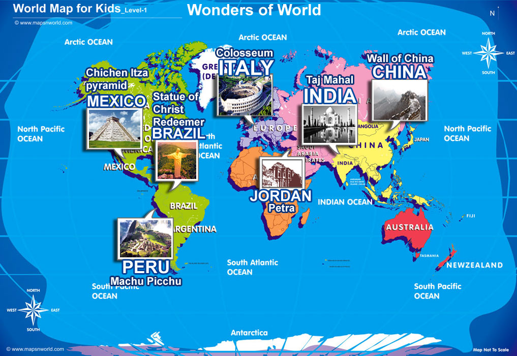 Seven Wonders Of The World Map