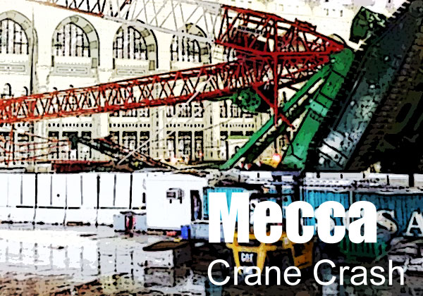 Mecca crane crash at Al Haram masjid, khana kaba, saudi Arab
