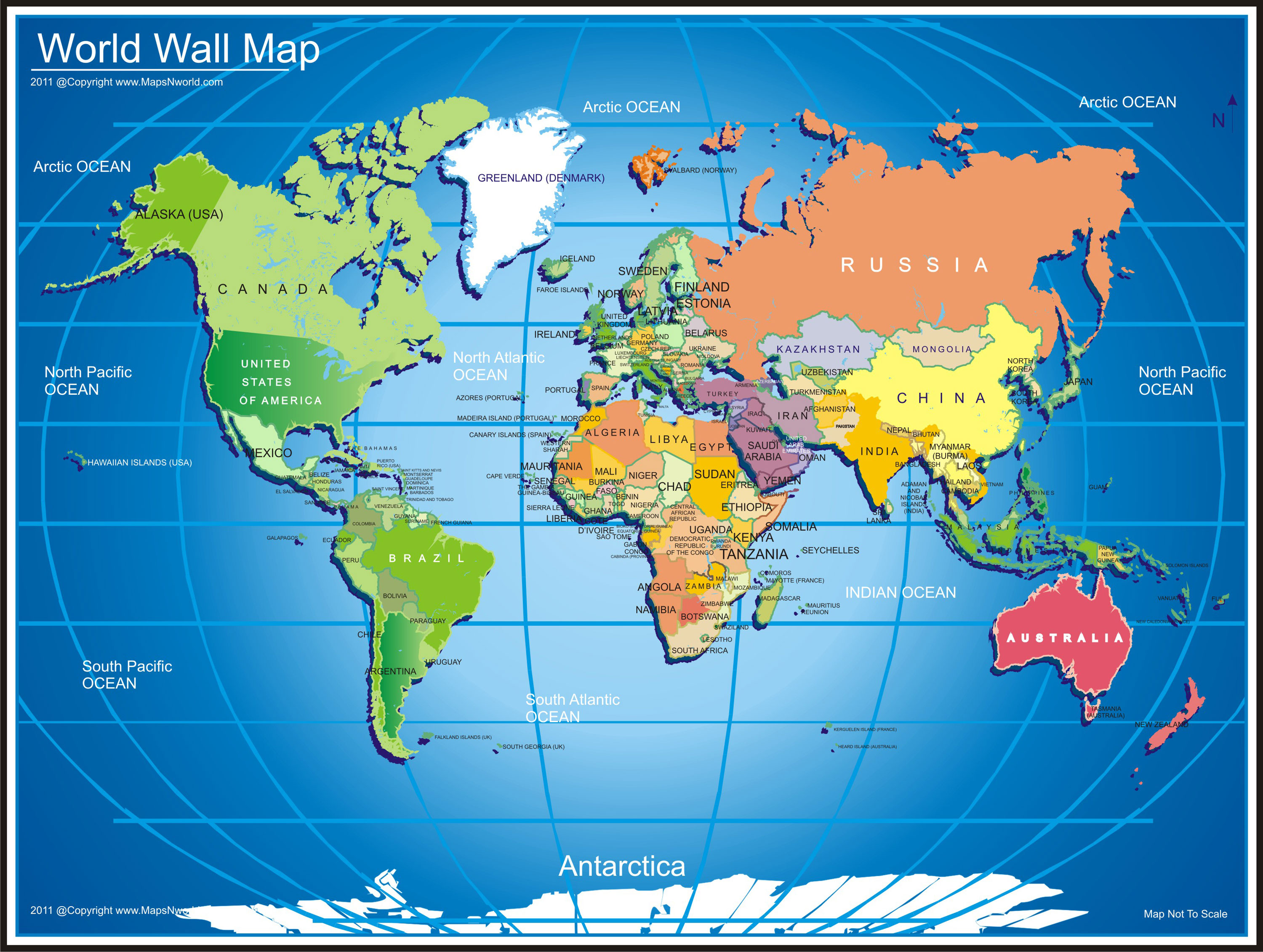 Wall Map Of World - Viole Jesselyn